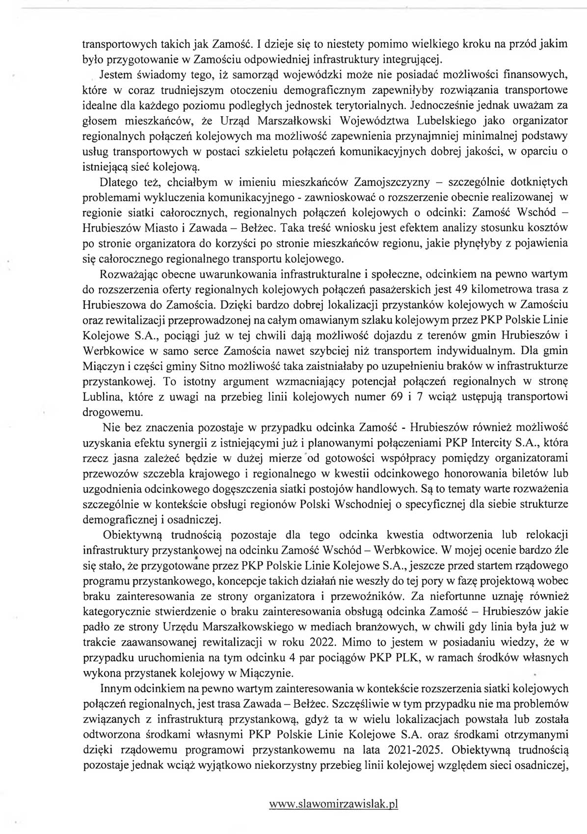 Pismo Marszałek PKP 2